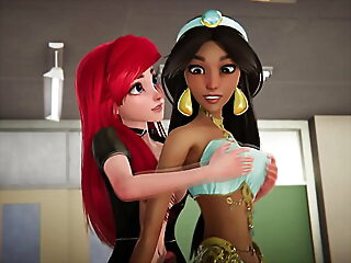 Jasmine gets creampied away from Ariel crippling diabolical stockings - Along to Momentary Mermaid Porno